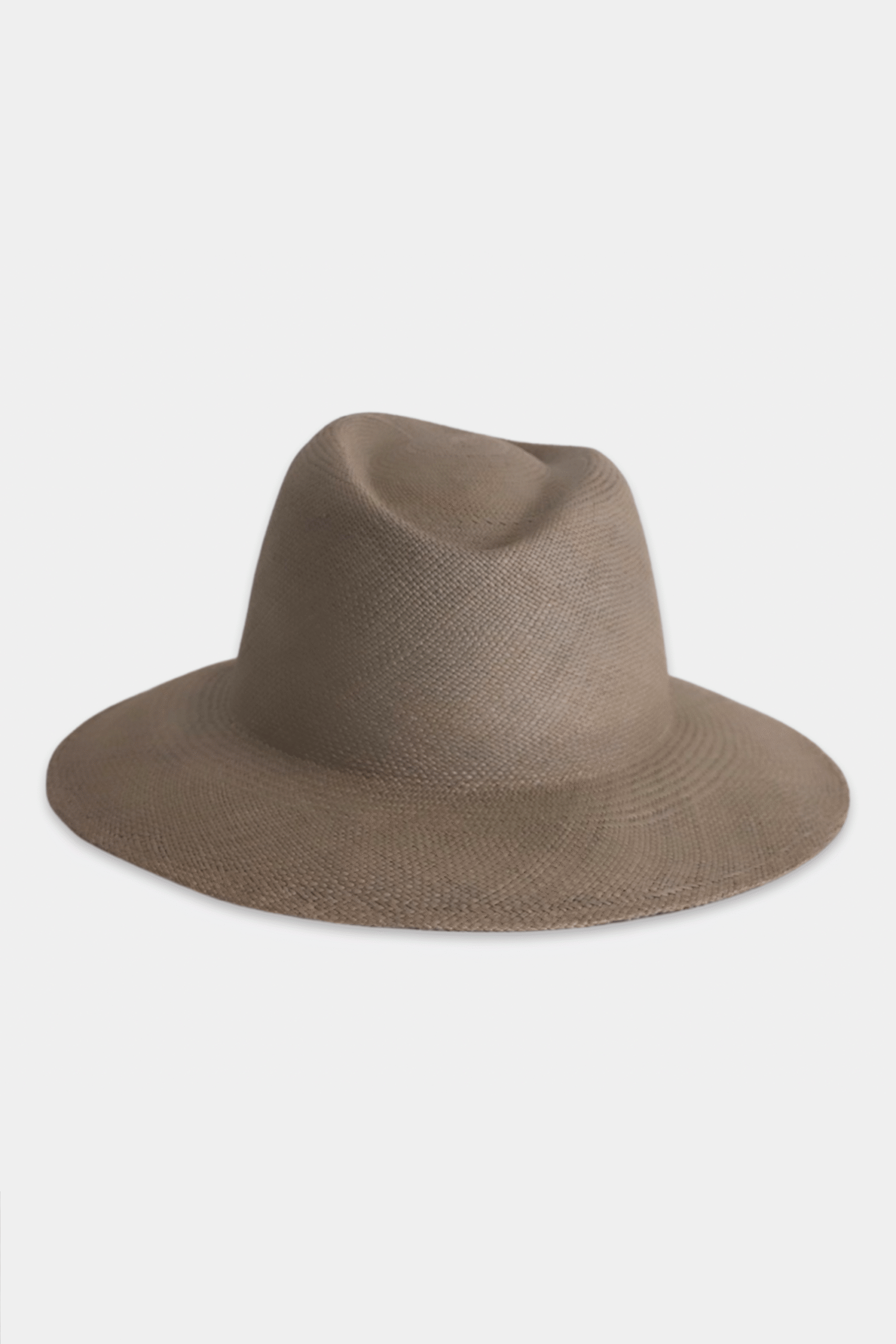 TROPICANA Hand-Woven Sun Hat With Asymmetric Crown - Cold Beige