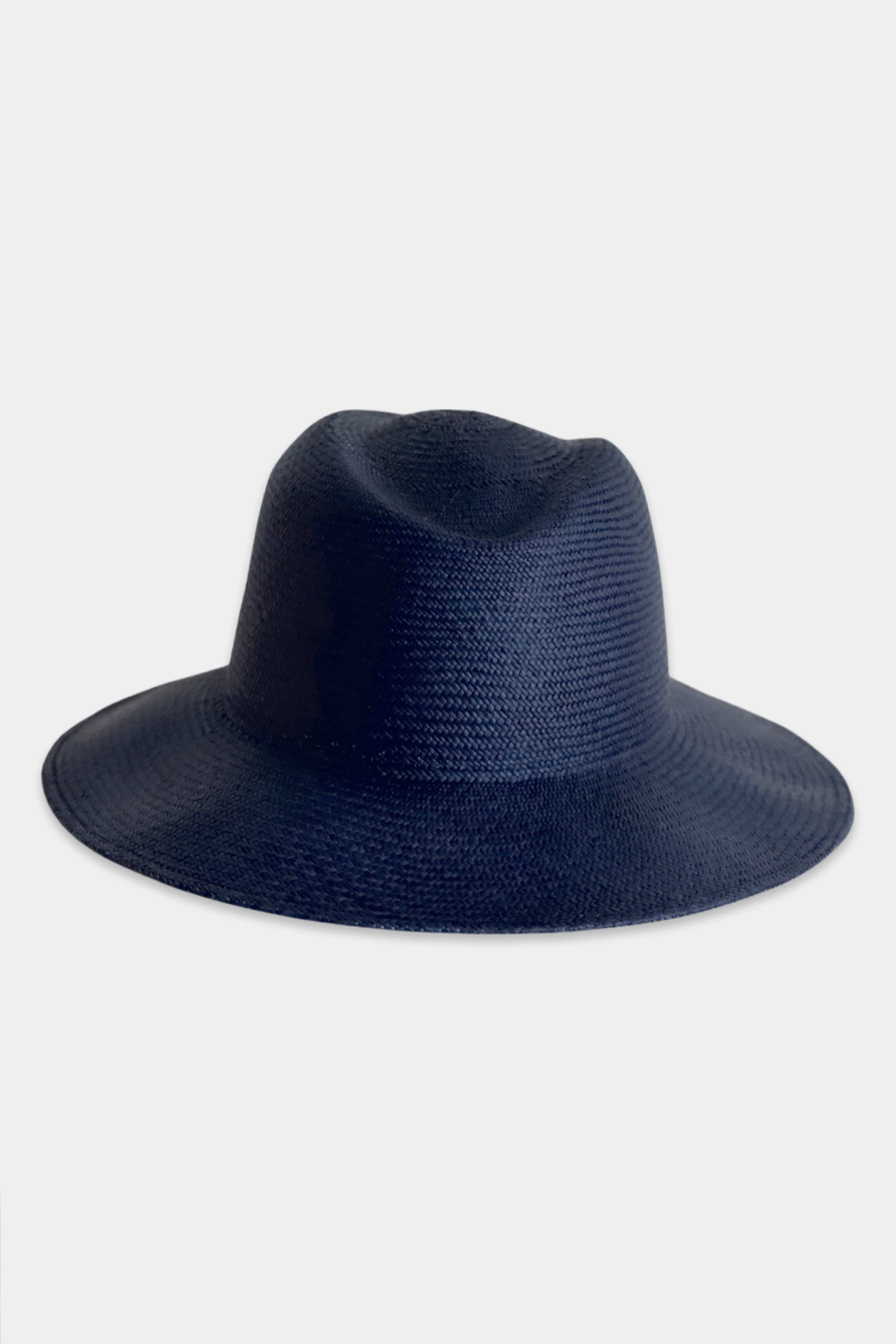 TROPICANA Hand-Woven Sun Hat With Asymmetric Crown - Navy Blue