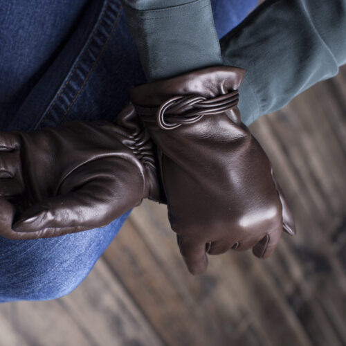 brown gloves